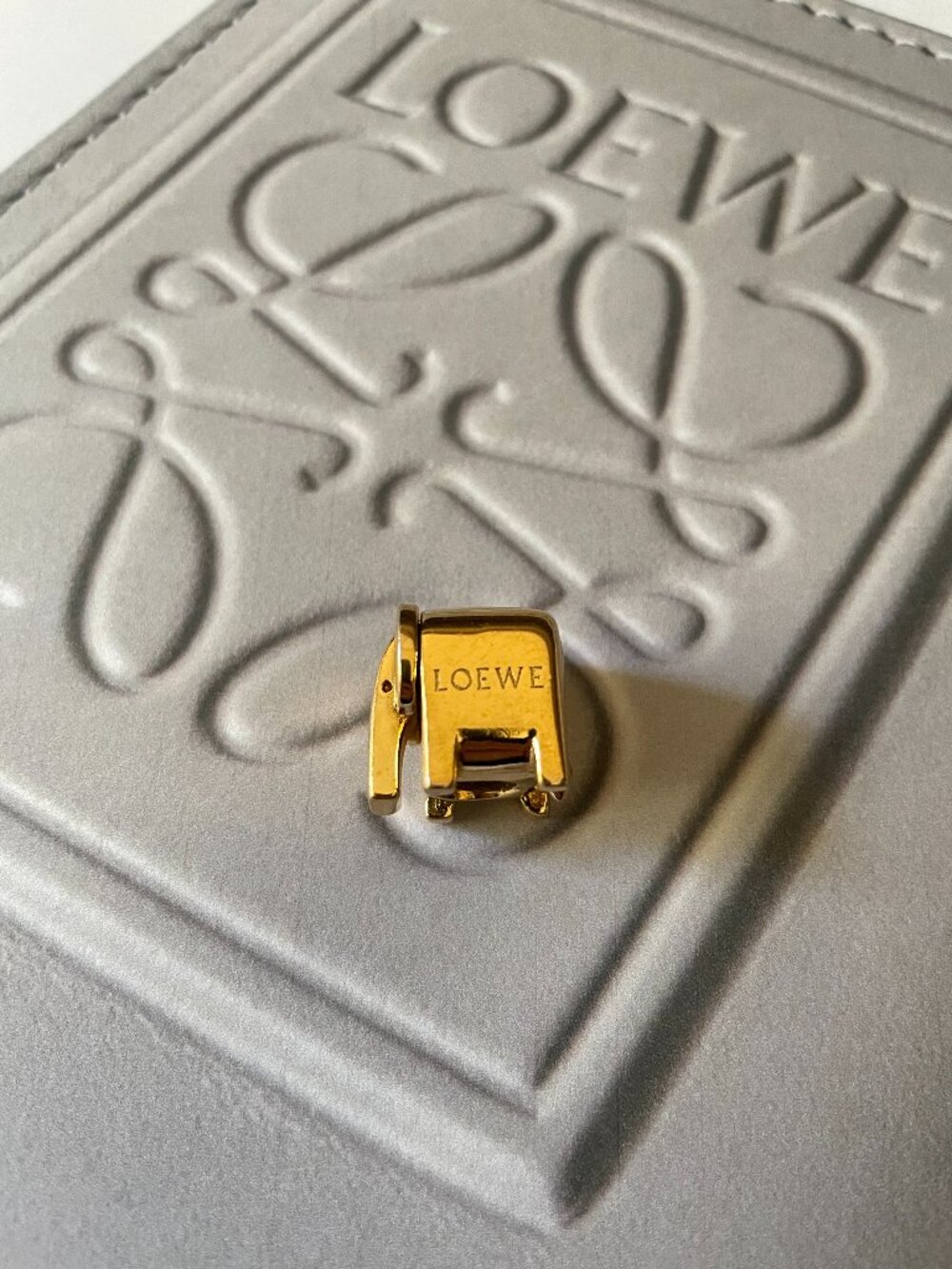 LOEWE Anagram Brass Metal Dice Charm Big Elephant